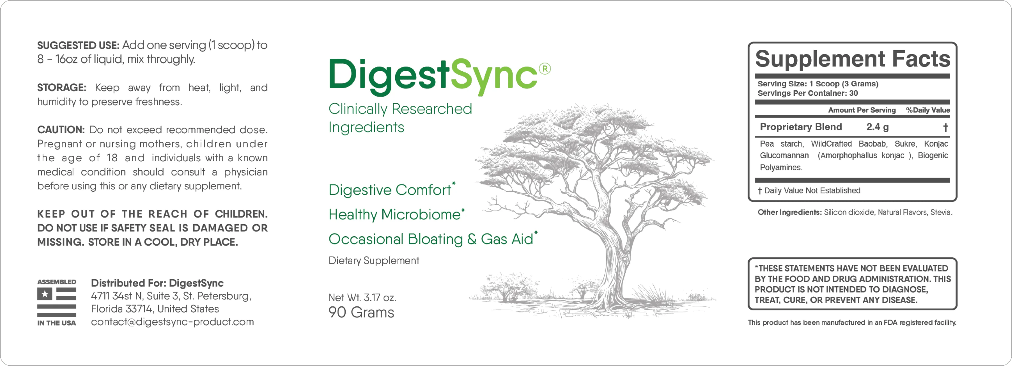 DigestSync Product Label